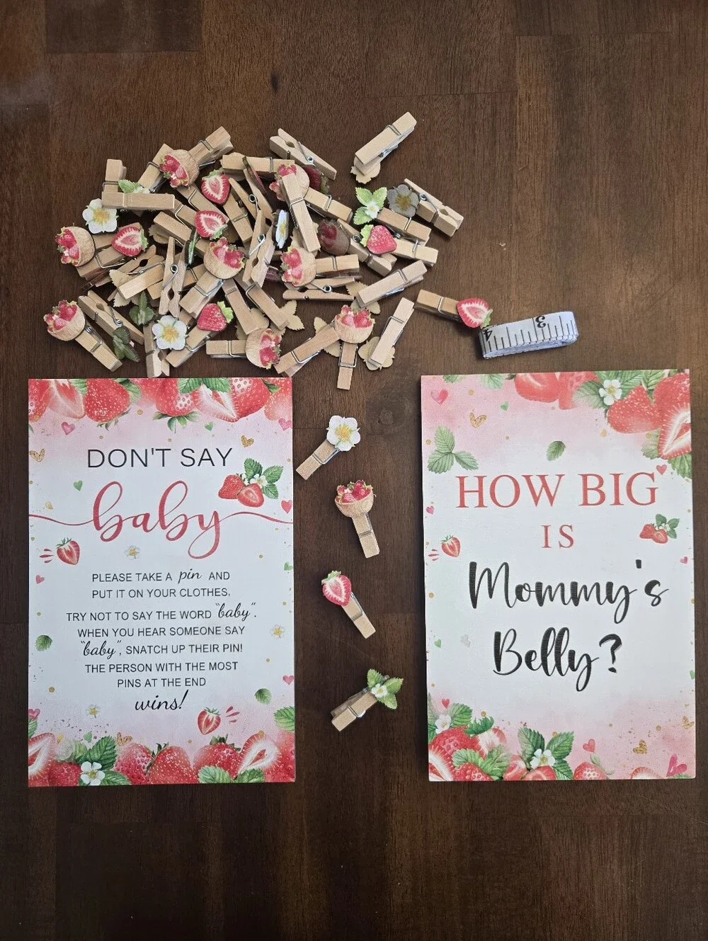 Strawberry Theme Baby Shower Signs & Games - Party Supplies